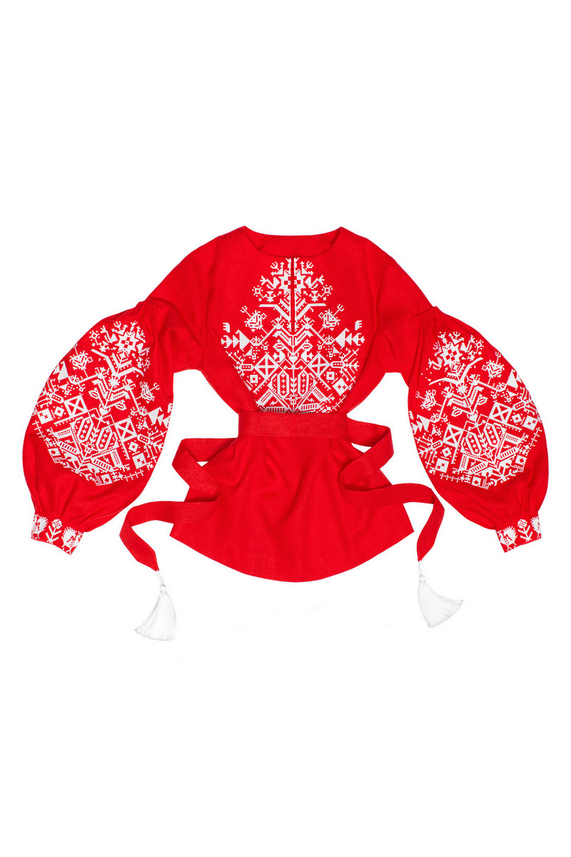 Buy Ukrainian Vyshyvanka Boho Hippie Linen Folk Festival Red blouse, Comfortable embroidered blouse